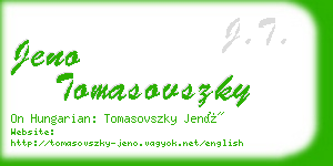 jeno tomasovszky business card